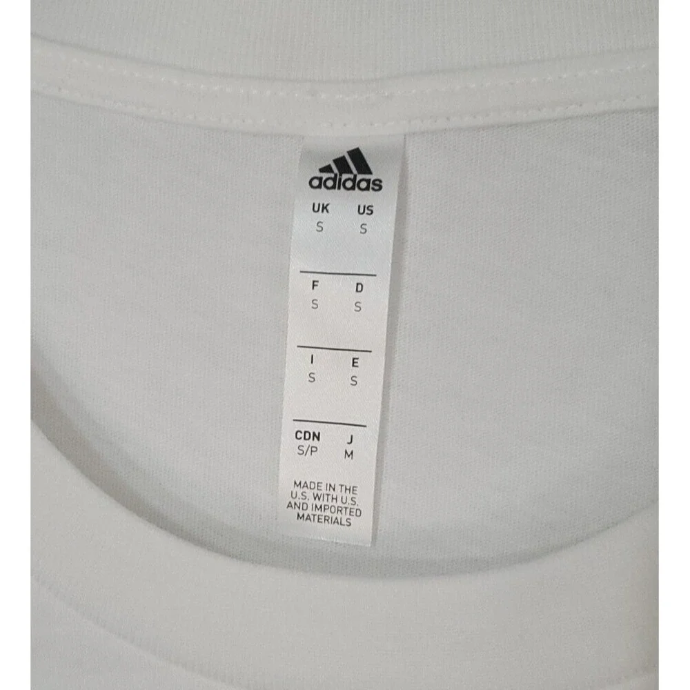 Adidas Basketball Badge of Sport Short Sleeve T Shirt Tee White Men's Sz SM NWT!